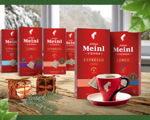 Începe ziua cu o cafea cu gust desăvârșit, în capsulele Julius Meinl 100% biodegradabile și compostabile domestic, compatibile Nespresso®*